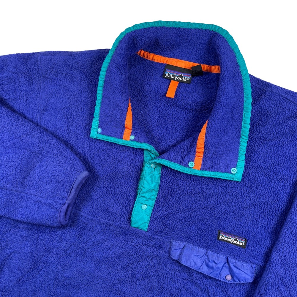Patagonia Synchilla Fleece Pullover Mens XL Purple Vintage Made in USA Snap-T